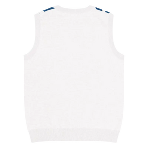 Navy White Diagonal Stripe Knit Vest - Retro Style - Dipaliz - Vests