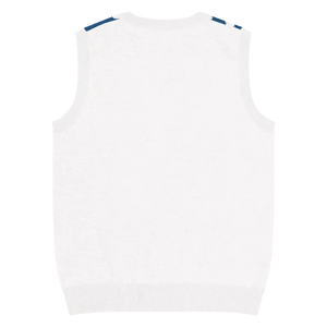 Navy White Diagonal Stripe Knit Vest - Retro Style - Dipaliz - Vests