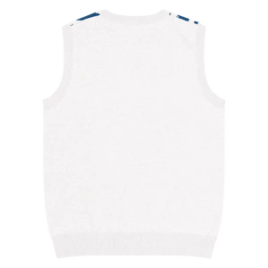 Navy White Diagonal Stripe Knit Vest - Retro Style - Dipaliz - Vests