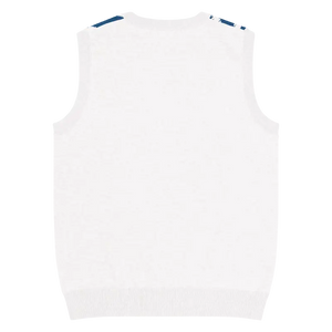 Navy White Diagonal Stripe Knit Vest - Retro Style - Dipaliz - Vests