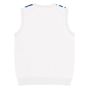 Retro Knit Vest - Stunning White Diagonal Stripe - Dipaliz - Vests