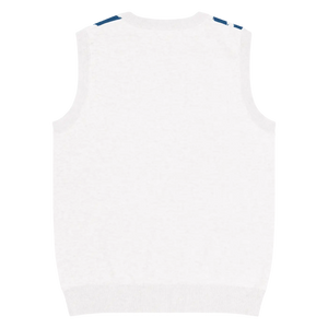 Retro Knit Vest - Stunning White Diagonal Stripe - Dipaliz - Vests