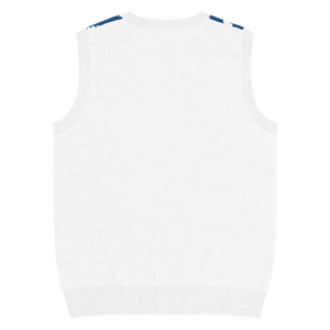 Retro Knit Vest - Stunning White Diagonal Stripe - Dipaliz - Vests
