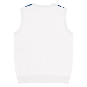 Retro Knit Vest - Stunning White Diagonal Stripe - Dipaliz - Vests