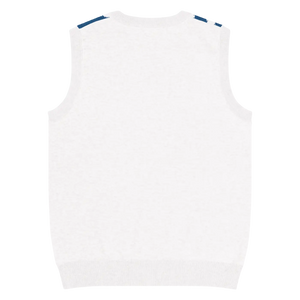 Retro Knit Vest - Stunning White Diagonal Stripe - Dipaliz - Vests