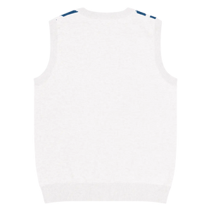 Retro Knit Vest - Stunning White Diagonal Stripe - Dipaliz - Vests
