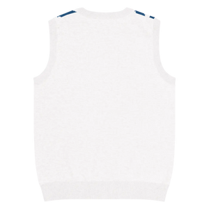 Retro Knit Vest - Stunning White Diagonal Stripe - Dipaliz - Vests