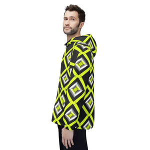 Outerwear - Neon Diamond Grid Windbreaker Jacket - Bold Geometric - Dipaliz