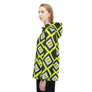 Outerwear - Neon Diamond Grid Windbreaker Jacket - Bold Geometric - Dipaliz