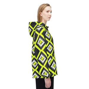 Outerwear - Neon Diamond Grid Windbreaker Jacket - Bold Geometric - Dipaliz