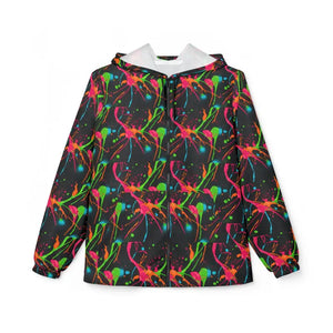 Outerwear - Neon Splash Windbreaker Jacket - Psychedelic Hooded - Dipaliz
