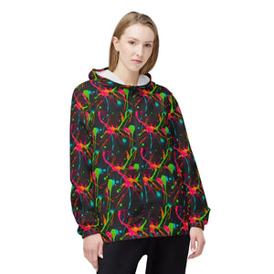 Outerwear - Neon Splash Windbreaker Jacket - Psychedelic Hooded - Dipaliz