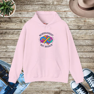 Neurodivergent not Broken Hoodie | Autistic Pride Affirming Identity - s / Light Pink