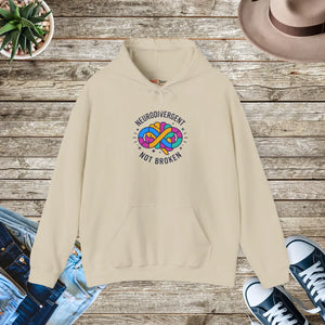 Neurodivergent not Broken Hoodie | Autistic Pride Affirming Identity - s / Sand