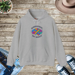 Neurodivergent not Broken Hoodie | Autistic Pride Affirming Identity - s / Sport Grey