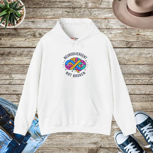 Neurodivergent not Broken Hoodie | Autistic Pride Affirming Identity - s / White