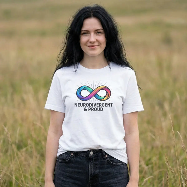 Soft Autistic Pride Cotton Tee - Tear-away Label - Dipaliz - s / White - T-shirt