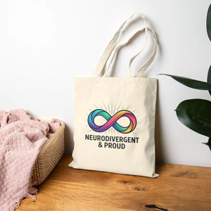 Neurodivergent Pride Canvas Tote - Eco-friendly Gifts - Dipaliz - Natural / 15’’ x 16’’ - Bags