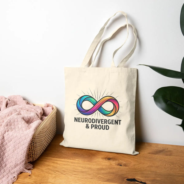 Neurodivergent Pride Canvas Tote - Eco-friendly Gifts - Dipaliz - Natural / 15’’ x 16’’ - Bags