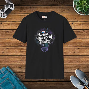 Stylish Neurodivergent Thinker Unisex Softstyle Tee - Dipaliz - Black / s - T-shirts
