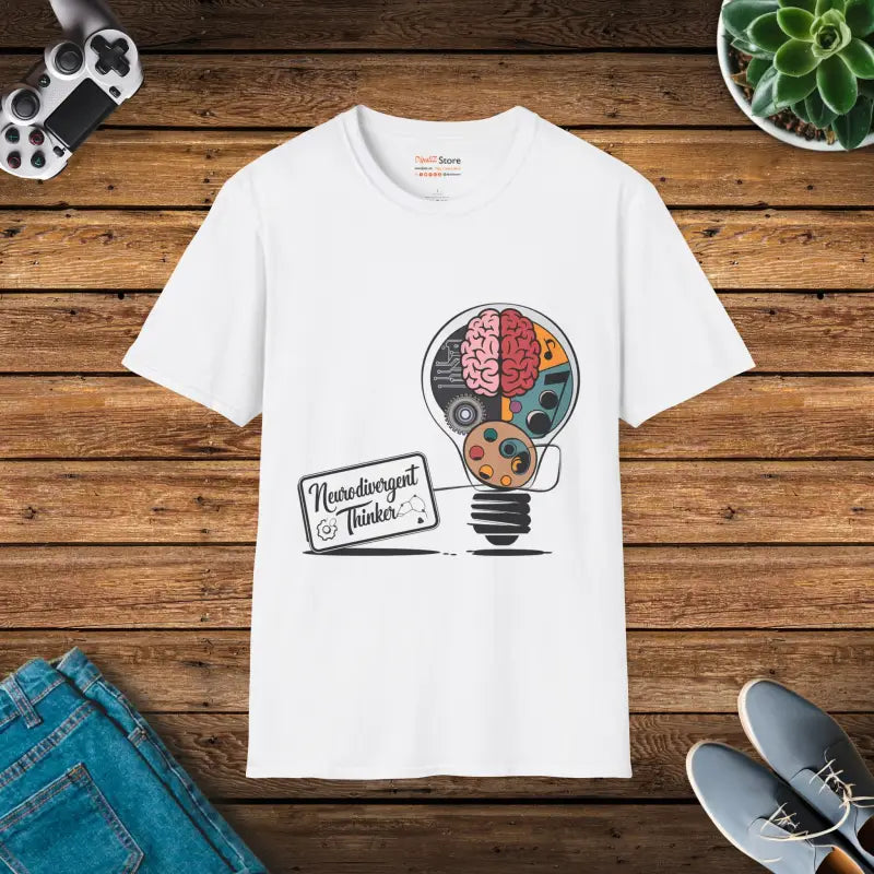 Neurodivergent Thinker Unisex Softstyle T-shirt - White / s T-shirt