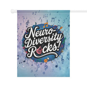 Neurodiversity Rocks Garden Banner Poly Poplin Canvas by Dipaliz - Flags & Windsocks