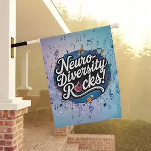 Neurodiversity Rocks Garden Banner Poly Poplin Canvas by Dipaliz - Flags & Windsocks