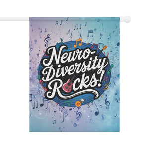 Neurodiversity Rocks Garden Banner Poly Poplin Canvas by Dipaliz - Flags & Windsocks