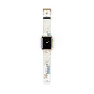 Abstract Floral Apple Watch Band - Neutral Faux Leather - Dipaliz - Bands