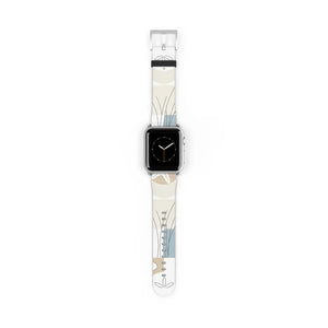 Abstract Floral Apple Watch Band - Neutral Faux Leather - Dipaliz - Bands