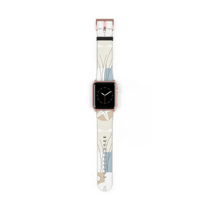 Abstract Floral Apple Watch Band - Neutral Faux Leather - Dipaliz - Bands