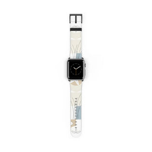 Abstract Floral Apple Watch Band - Neutral Faux Leather - Dipaliz - Bands