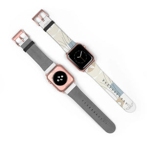 Abstract Floral Apple Watch Band - Neutral Faux Leather - Dipaliz - Bands