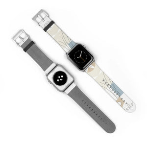 Abstract Floral Apple Watch Band - Neutral Faux Leather - Dipaliz - Bands