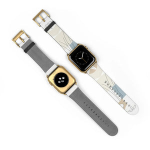 Abstract Floral Apple Watch Band - Neutral Faux Leather - Dipaliz - Bands