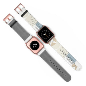 Abstract Floral Apple Watch Band - Neutral Faux Leather - Dipaliz - Bands