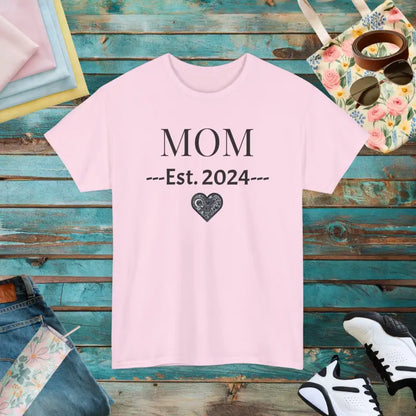 Celebrate New Motherhood with the Mom Heavy Cotton Tee! - Light Pink / s T-shirt