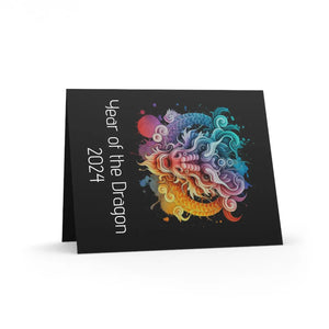 Magical Dragon Greeting Cards - Matching White Envelopes - Dipaliz - & Note