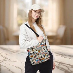 News Clippings Pattern Aop Tote Bag - Versatile Style - Dipaliz - 13’’ × / Black - Bags