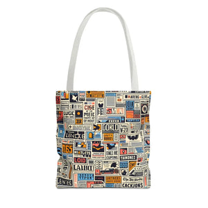 Durable News Clippings Pattern Aop Tote Bag - Dipaliz - Bags