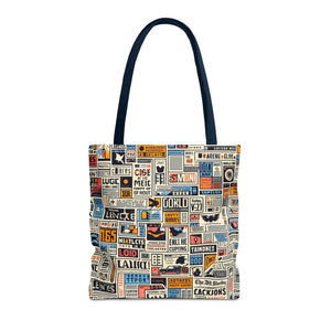 Durable News Clippings Pattern Aop Tote Bag - Dipaliz - Bags