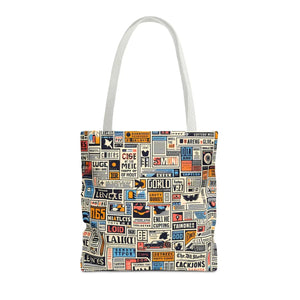 Durable News Clippings Pattern Aop Tote Bag - Dipaliz - Bags
