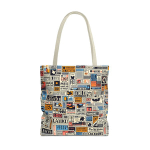 Durable News Clippings Pattern Aop Tote Bag - Dipaliz - Bags