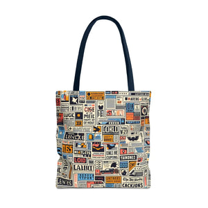 Durable News Clippings Pattern Aop Tote Bag - Dipaliz - Bags