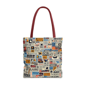 Durable News Clippings Pattern Aop Tote Bag - Dipaliz - Bags