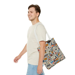 Durable News Clippings Pattern Aop Tote Bag - Dipaliz - Bags