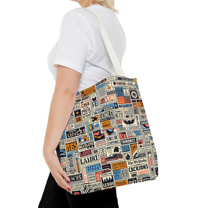 Durable News Clippings Pattern Aop Tote Bag - Dipaliz - Bags