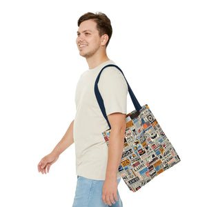 Durable News Clippings Pattern Aop Tote Bag - Dipaliz - Bags