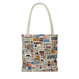 Durable News Clippings Pattern Aop Tote Bag - Dipaliz - Bags