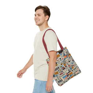 Durable News Clippings Pattern Aop Tote Bag - Dipaliz - Bags